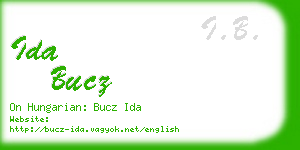 ida bucz business card